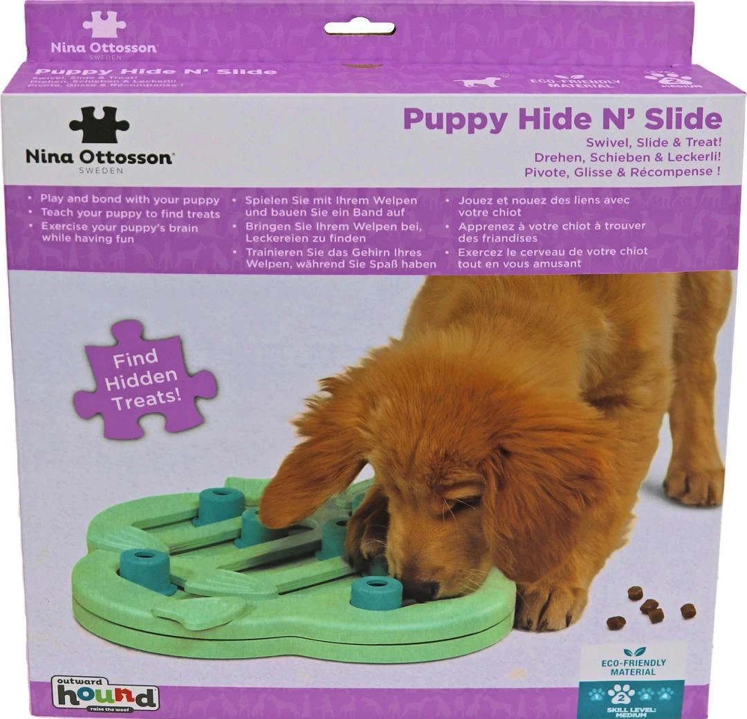 Nina Ottosson Puppy Hide N Slide Groen 4 Nina Ottosson Puppy Hide N Slide Groen - Afbeelding 2