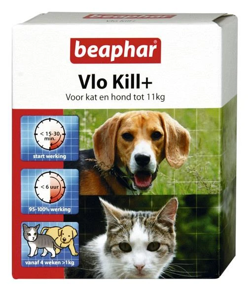 Beaphar Vlo Kill+ Kat En Hond Tot 11 Kg 6 St 3 Beaphar Vlo Kill+ Kat En Hond Tot 11 Kg 6 St