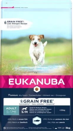 Eukanuba Hondenvoer Adult S/M Grain Free Oceanfish 3 Kg